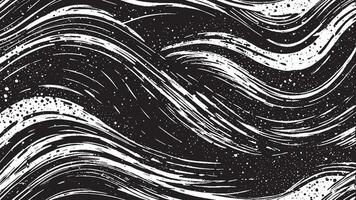 Artistic Black Brush Strokes on Monochrome Background for Texture Overlays vector