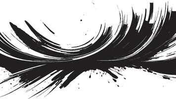 Black Monochrome Artistic Brush Strokes for Textured Background Overlays vector