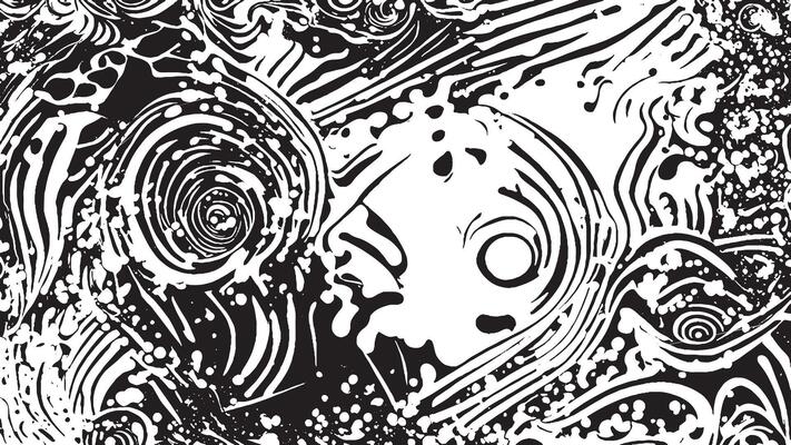 White Background with Black Texture, High Definition Monochrome Overlay