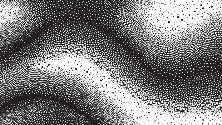 Monochrome Illustration, Black Texture on White Background for Overlays and Textures