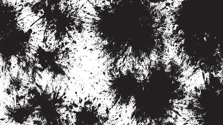 Fine Detail Black Grungy Texture Artwork on White Canvas for Texture Overlays and Backgrounds