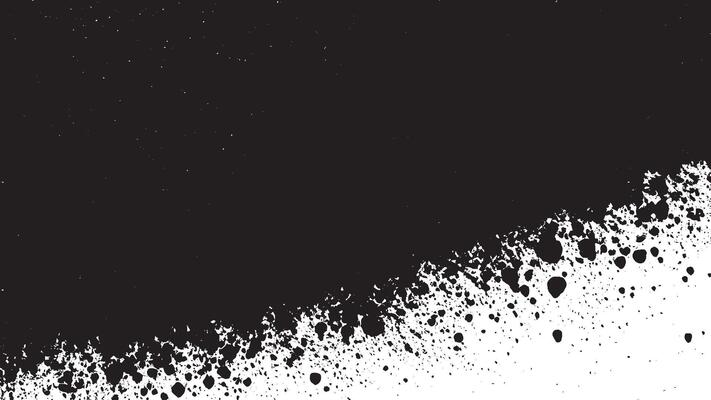 Fine Detail Black Grungy Texture Artwork on White Canvas for Texture Overlays and Backgrounds