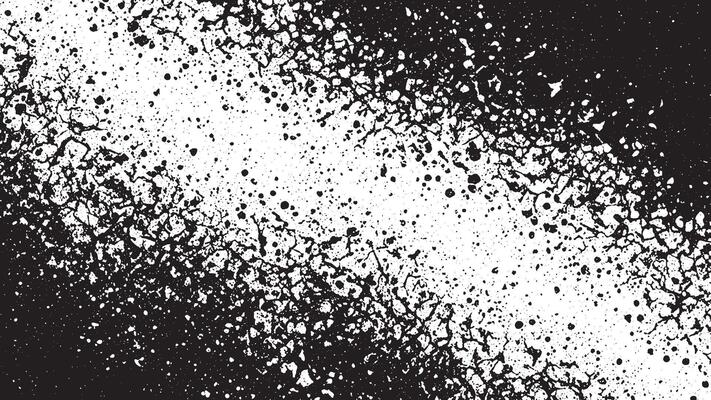 Fine Detail Black Grungy Texture Artwork on White Canvas for Texture Overlays and Backgrounds