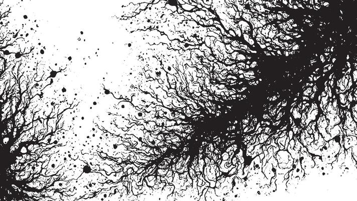 Highly Detailed Black Grunge Texture on White Canvas for Enhanced Backgrounds and Texture Overlays