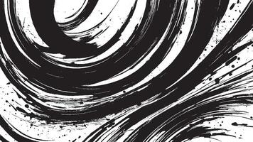 Artistic Black Brush Strokes on Monochrome Background for Texture Overlays vector