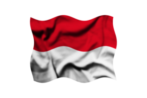Waving the flag of Monaco on a transparent background. 3d rendering png