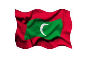 Waving the flag of Maldives on a transparent background. 3d rendering png