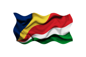 Waving the flag of Seychelles on a transparent background. 3d rendering png
