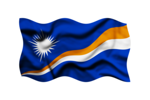 Waving the flag of Marshall Islands on a transparent background. 3d rendering png