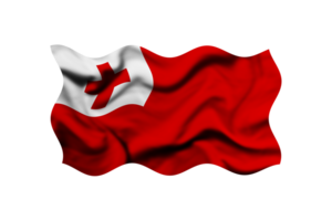 Waving the flag of Tonga on a transparent background. 3d rendering png