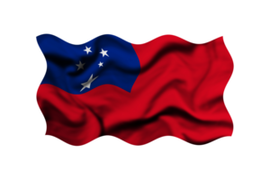 Waving the flag of Samoa on a transparent background. 3d rendering png