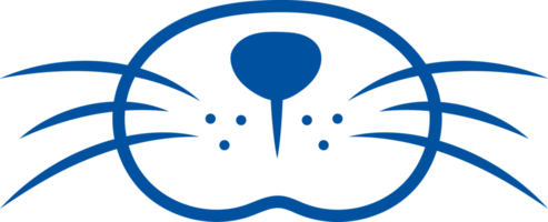 Muzzle of animal with antennae and dots around nose, arranged in oval shape. Hand drawn. png