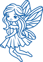 Smiling fairy from magical land flies to aid of person in trouble or in need of support. Hand drawn. png