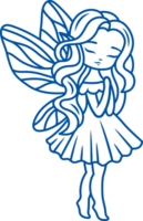 Good fairy stands with eyes closed and prays for end troubles and disasters on planet. Hand drawn. png