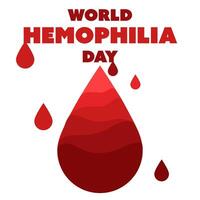 background of the World Hemophilia Day. An information poster with a drop of blood filled in layers. Concept of blood donor day. Drops are dripping from above on white. banner for the holiday vector