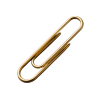 Shiny Brass Paperclip with a Smooth Curved Design png