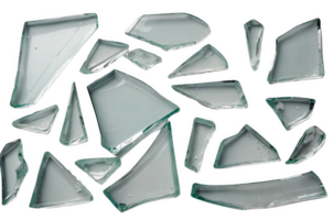 Broken Glass Piece with Sharp Edges and Shattered Appearance png
