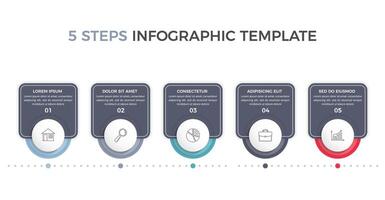 Infographic Template with 5 Steps vector