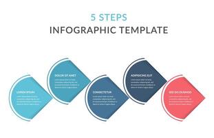 Infographic Template with 5 Steps vector