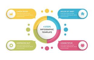 Circle Infographic Template with Four Elements vector
