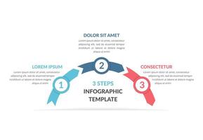 Infographic template with arrows with 3 steps, workflow, process chart vector