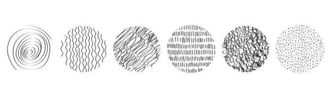 Textures set, collection hand drawn abstract monochrome brush marks. Doodle shapes spots, drops, curves and lines. Contemporary modern trendy vector