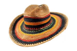 A colorful hat with a black band and a yellow band png