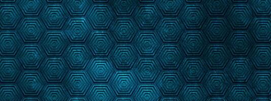 Dark blue grunge hexagons abstract geometric pattern vector