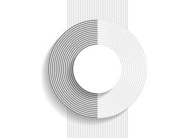 Black white circles and lines concept abstract tech background vector