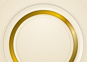 Beige and golden abstract tech geometric background vector