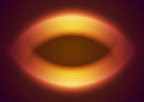 Orange shiny technology background with abstract glowing curves vector