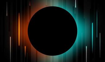 Abstract sci-fi techology background with neon laser lines vector