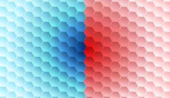 Blue and red hexagons abstract geometric pattern vector