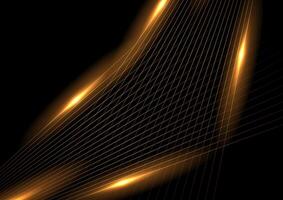 Orange minimal lines abstract futuristic tech background vector