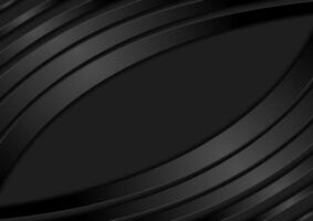 Black glossy waves abstract corporate geometric background vector