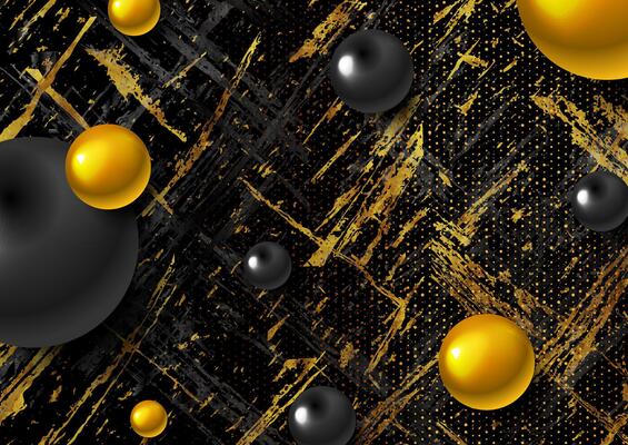 Abstract black and golden grunge marble texture background