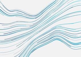 Blue minimal wavy lines abstract futuristic tech background vector
