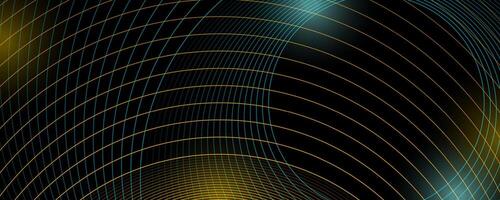 Blue orange glowing circular lines abstract minimal background vector