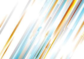 Tech abstract minimal striped blue orange background vector