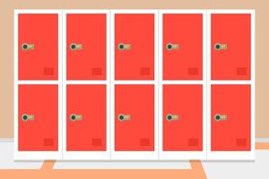 Red School Lockers with Combination Locks vector