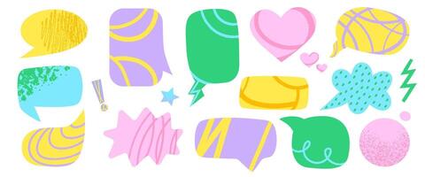 Colorful Speech Bubbles and Shapes Collection vector