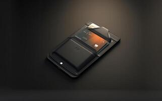 CloseUp of a Wallet with Payment Cards.Generated image photo
