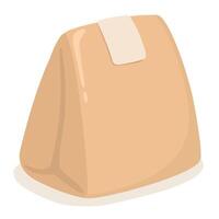 Lunch bag, craft lunch bag in flat style. vector