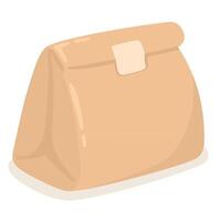 Lunch bag, craft lunch bag in flat style. vector