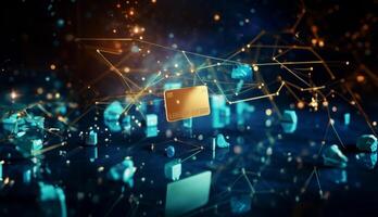 In the realm of financial concepts, an image captures the essence of a digital internet network with a global connection, highlighting the convenience of online payment through a digital photo