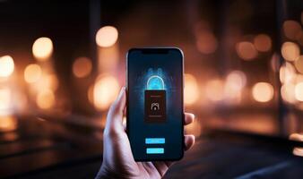 In a cybersecurity context, hands hold a smartphone displaying a login screen with a username and password, highlighting the importance of securing personal information and digital access photo