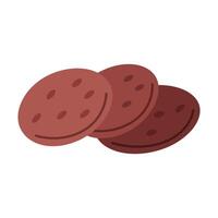 Oatmeal Chocolate Chip Cookies. Flat illustration isolated on white background. vector