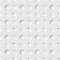 Square and circle groove seamless pattern paper cut style gray background graphic illustration. vector