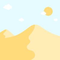 sunset on the desert, concept of Sahara desert during the day under blue sky, landscape background. vector