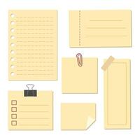 Blank notepaper template design. Sticky note for meeting reminder, to do list and information board. vector